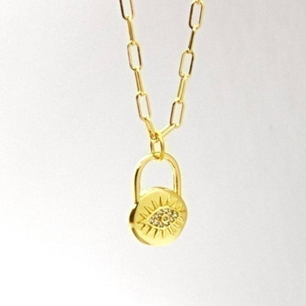 Evil Eye Padlock Necklace